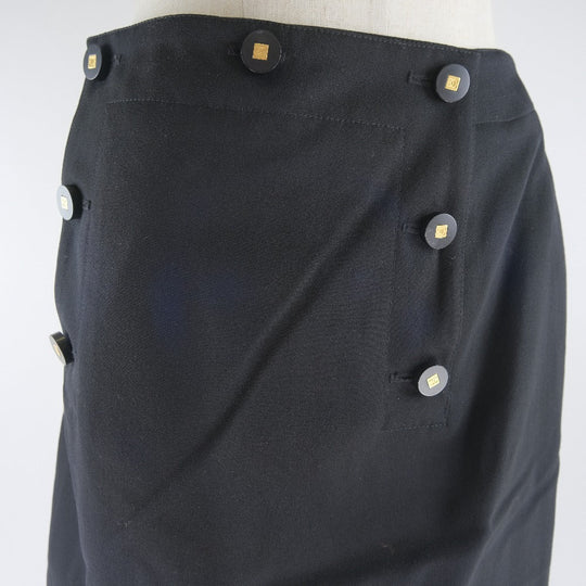 CHANEL skirt P08800V05079 wool black Women 38 Used Authentic