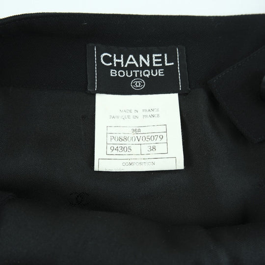 CHANEL skirt P08800V05079 wool black Women 38 Used Authentic