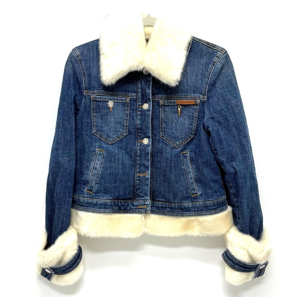 DOLCE&GABBANA Jacket denim blue With fur denim Women 36 Used Authentic