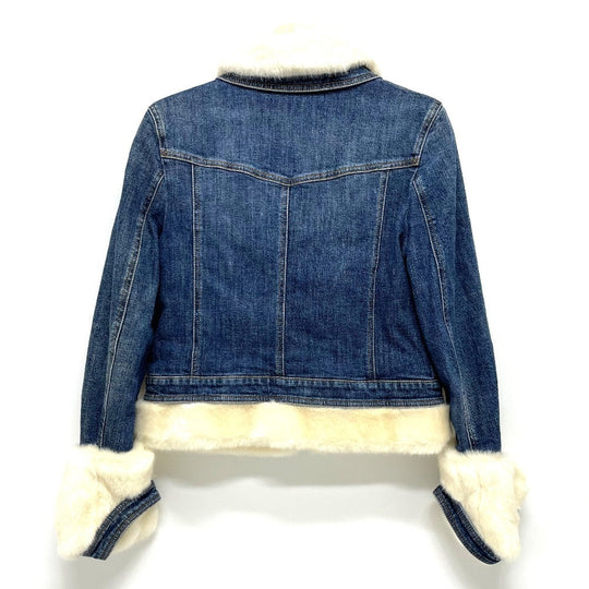 DOLCE&GABBANA Jacket denim blue With fur denim Women 36 Used Authentic