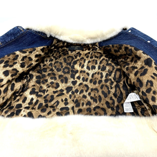 DOLCE&GABBANA Jacket denim blue With fur denim Women 36 Used Authentic