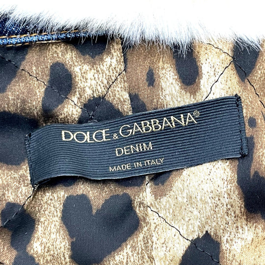 DOLCE&GABBANA Jacket denim blue With fur denim Women 36 Used Authentic