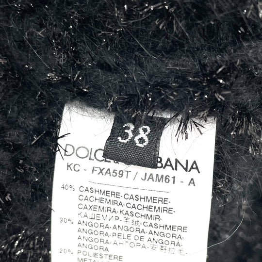 DOLCE&GABBANA cardigan FXA59T Angola black outer Dolman sleeve Women 38 Used Authentic