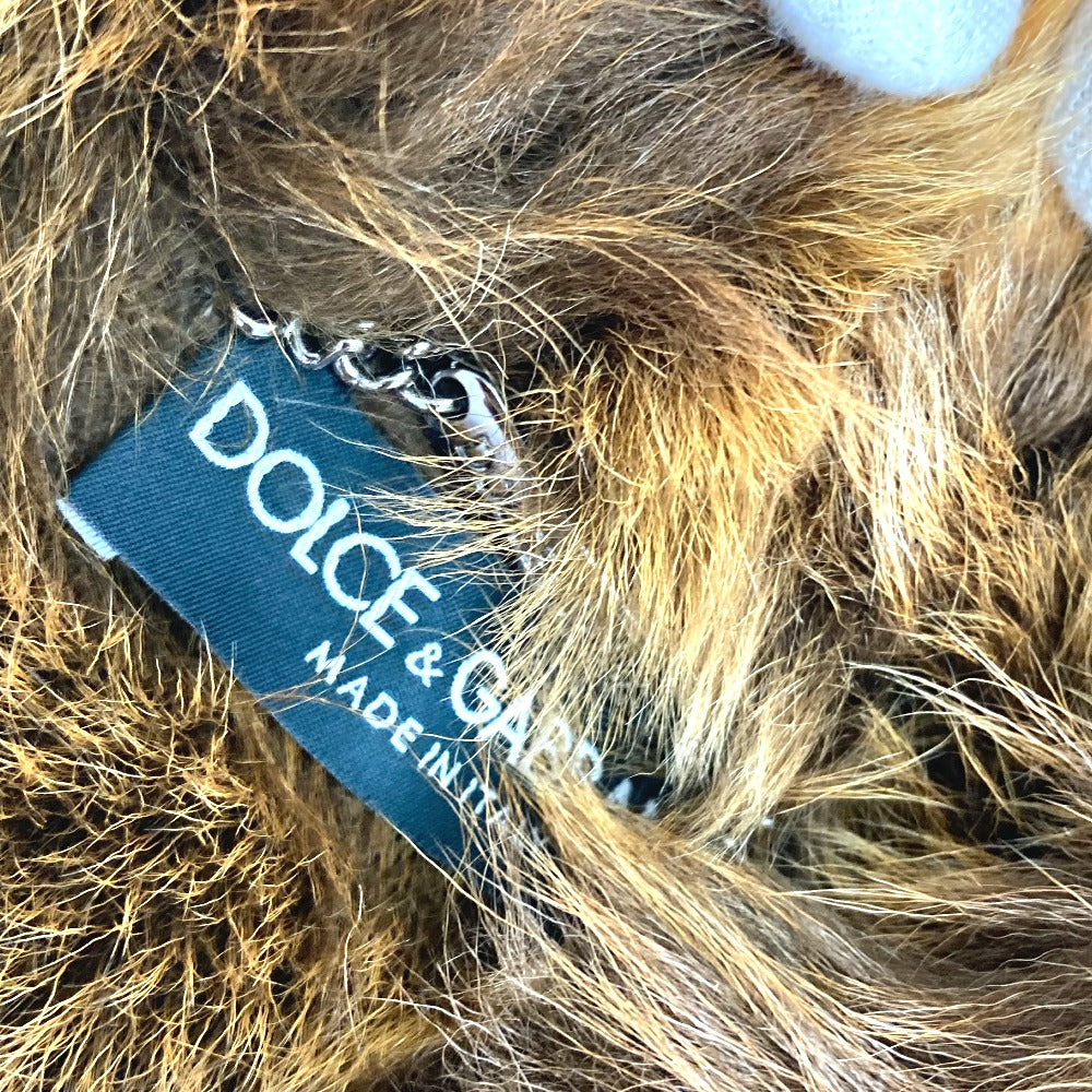 DOLCE&GABBANA Jacket Mouton, Leather, Other Fibers Brown Hoodie Outerwear Blouson Zip up Women 40 Used Authentic