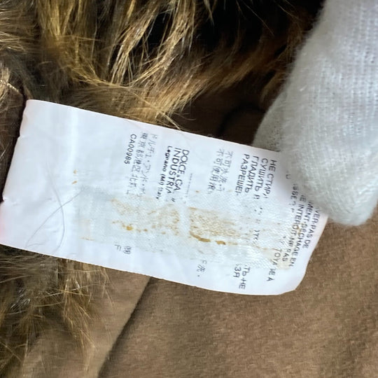 DOLCE&GABBANA Jacket Mouton, Leather, Other Fibers Brown Hoodie Outerwear Blouson Zip up Women 40 Used Authentic