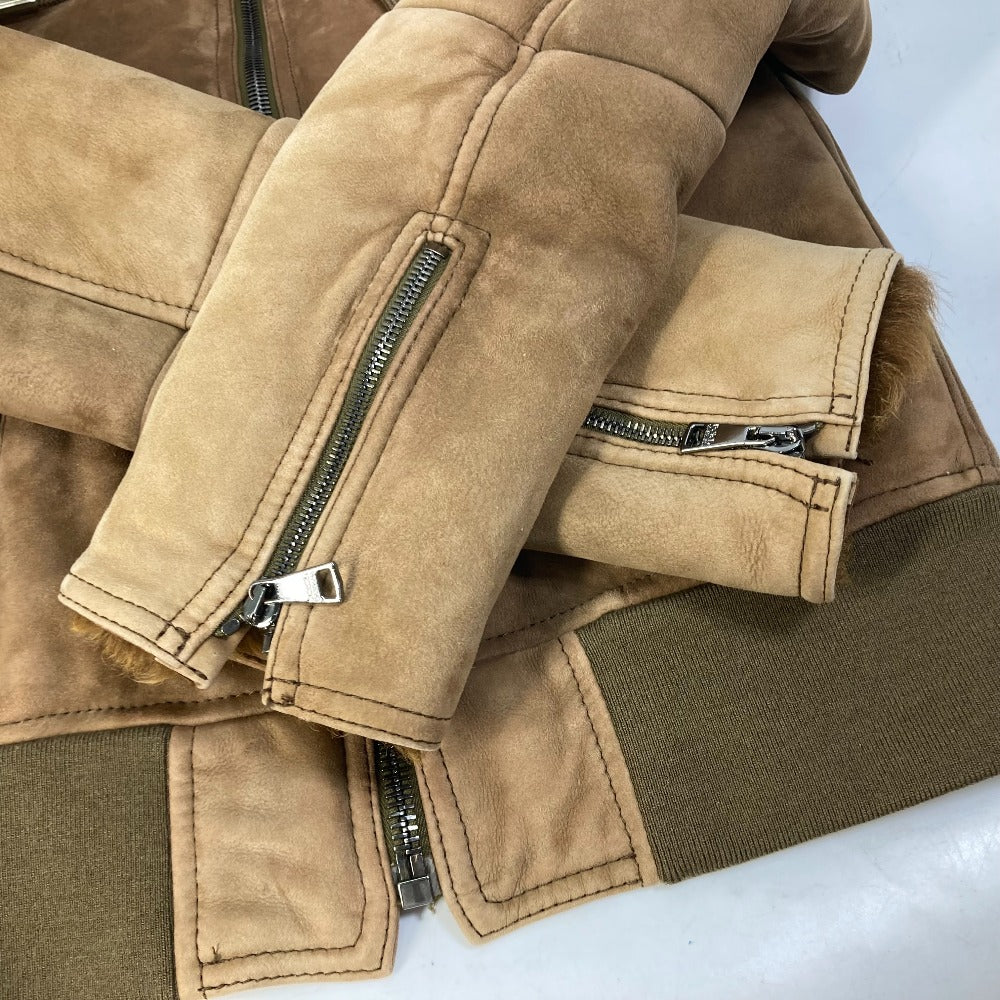 DOLCE&GABBANA Jacket Mouton, Leather, Other Fibers Brown Hoodie Outerwear Blouson Zip up Women 40 Used Authentic