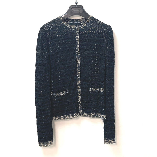 DOLCE&GABBANA cardigan Rayon black apparel tops outerwear race 40