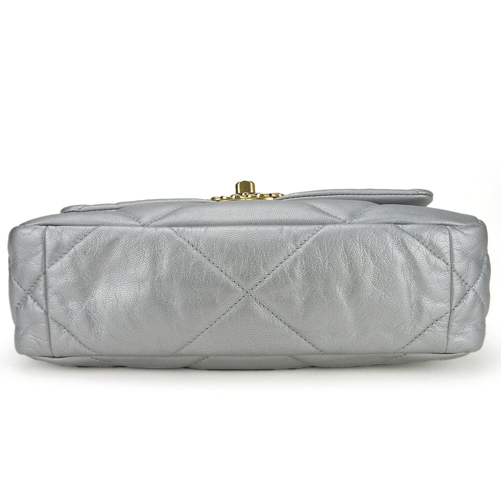 CHANEL Shoulder Bag AS1160 leather gray COCO Mark chanel 19 Women Used Authentic