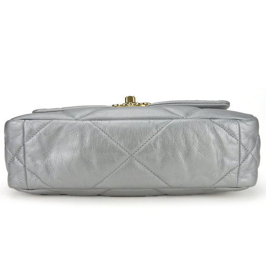 CHANEL Shoulder Bag AS1160 leather gray COCO Mark chanel 19 Women Used Authentic