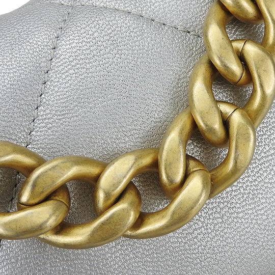 CHANEL Shoulder Bag AS1160 leather gray COCO Mark chanel 19 Women Used Authentic