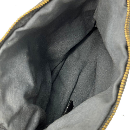 HERMES Pouch canvas black Bored pouch unisex(Unisex) Used Authentic