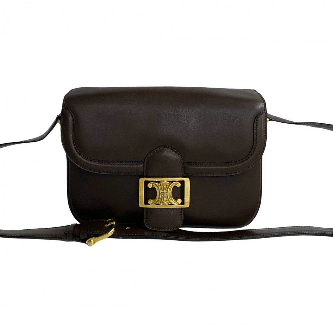 CELINE Shoulder Bag leather Brown
