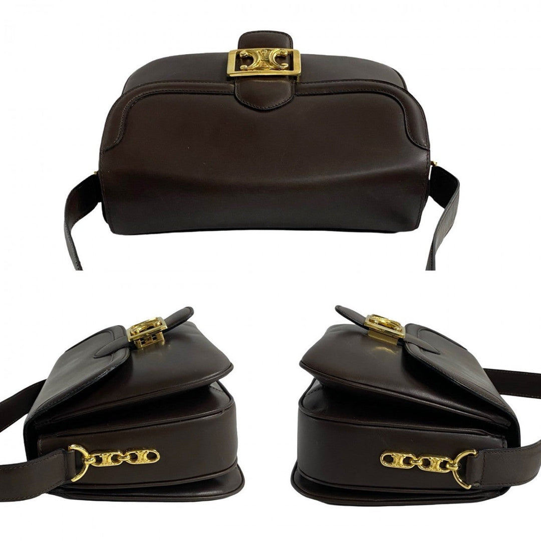 CELINE Shoulder Bag leather Brown