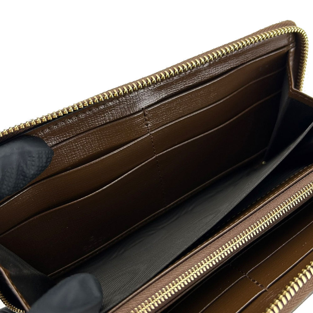 GUCCI Long Wallet Purse 673003 GG Supreme Canvas beige Interlocking G Women Used Authentic