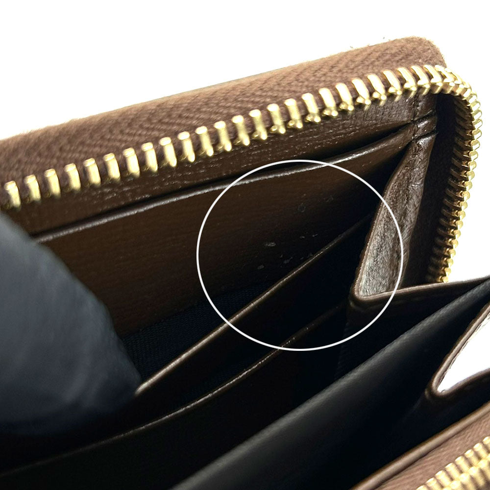 GUCCI Long Wallet Purse 673003 GG Supreme Canvas beige Interlocking G Women Used Authentic