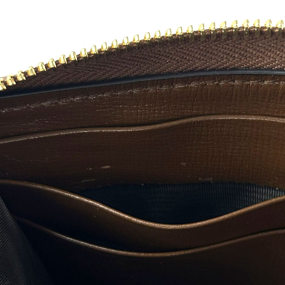 GUCCI Long Wallet Purse 673003 GG Supreme Canvas beige Interlocking G Women Used Authentic