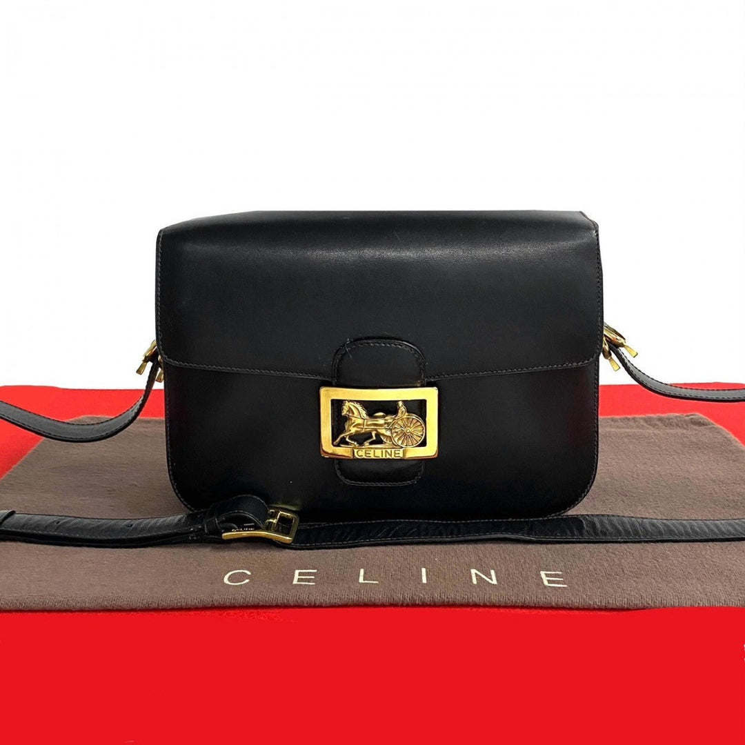 CELINE Shoulder Bag leather black