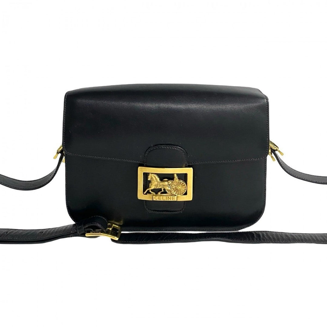 CELINE Shoulder Bag leather black