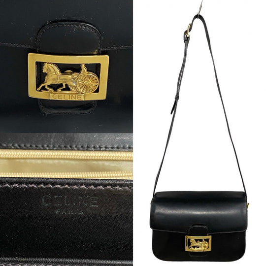 CELINE Shoulder Bag leather black