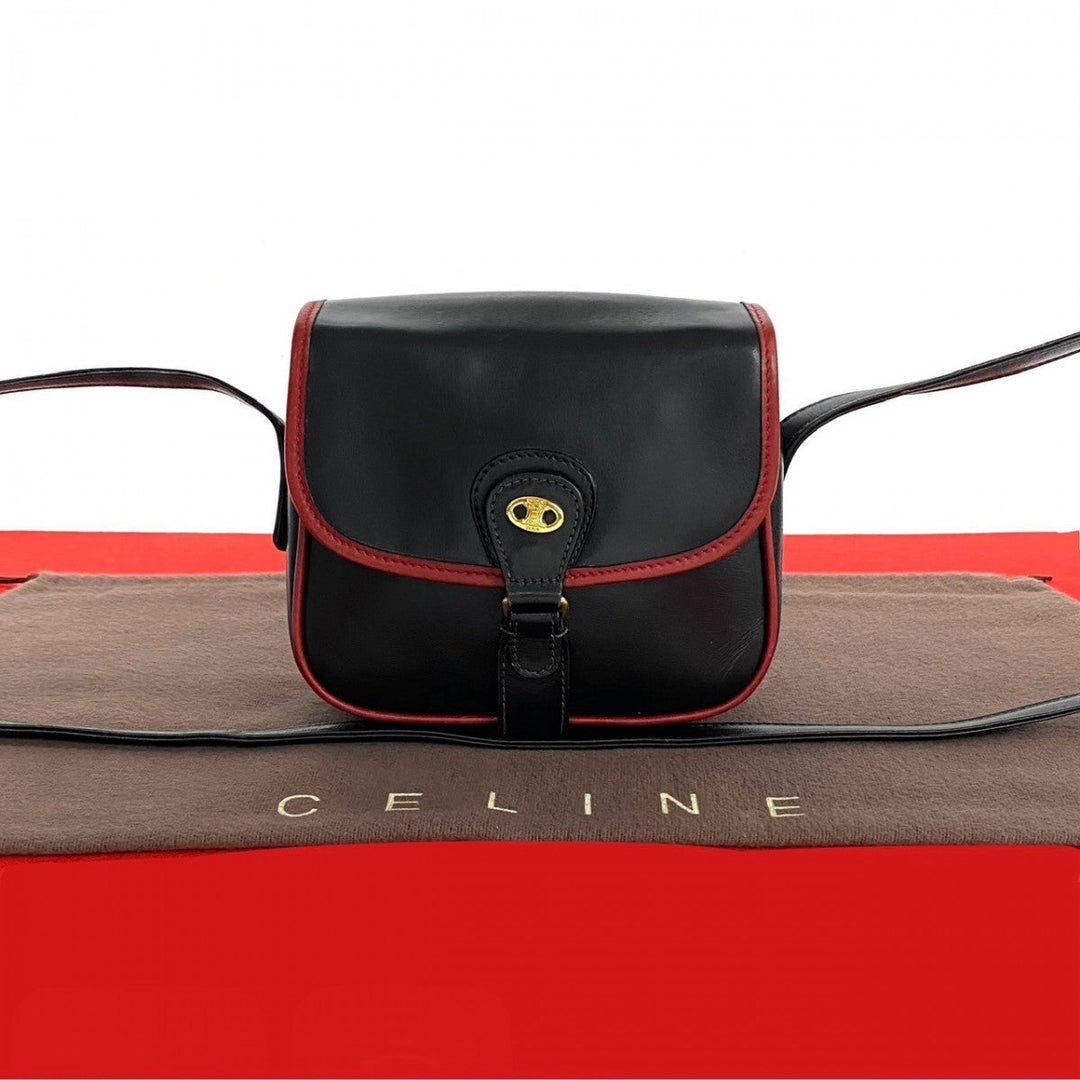 CELINE Shoulder Bag leather black