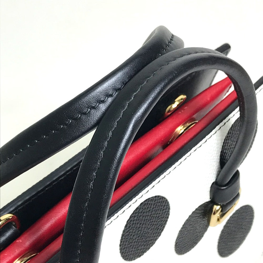 DOLCE&GABBANA Handbag leather White x Black x Red Dot Pattern 2WAY Women Used Authentic