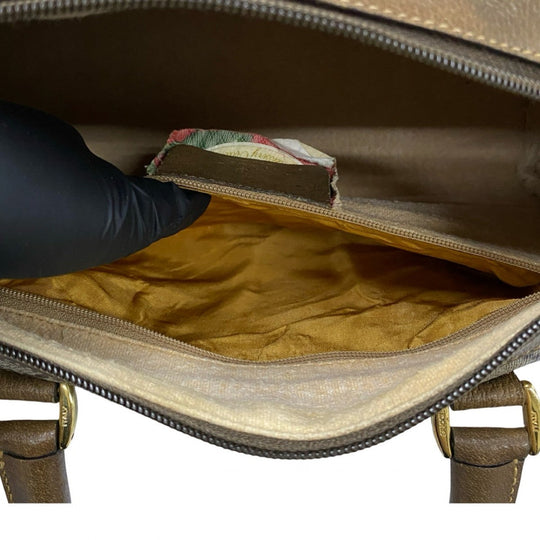 GUCCI Handbag leather Brown Sherry line