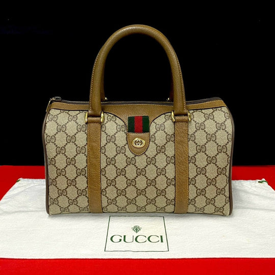 GUCCI Handbag leather Brown Sherry line