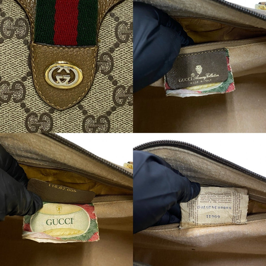 GUCCI Handbag leather Brown Sherry line