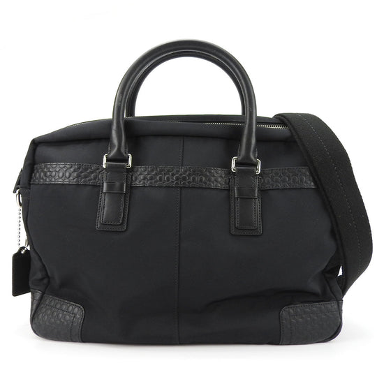 COACH Business bag F70549 Nylon, Leather black Signature mens Used Authentic