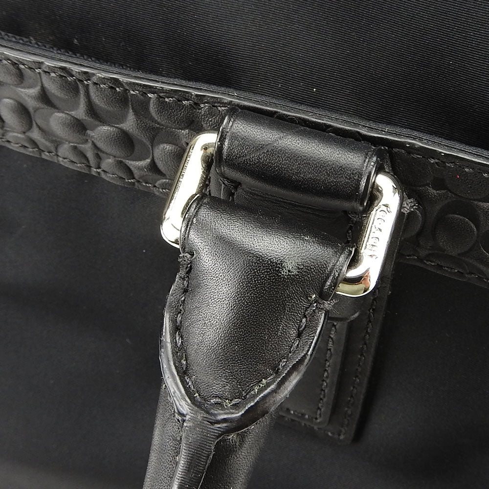 COACH Business bag F70549 Nylon, Leather black Signature mens Used Authentic