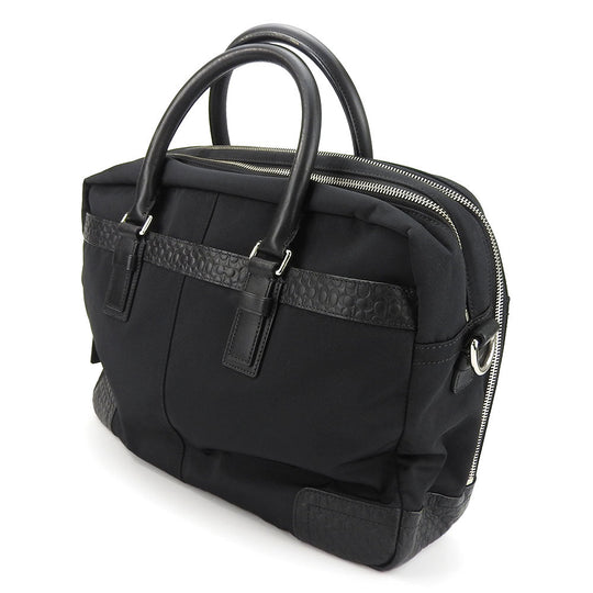 COACH Business bag F70549 Nylon, Leather black Signature mens Used Authentic