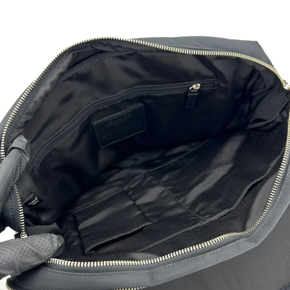 COACH Business bag F70549 Nylon, Leather black Signature mens Used Authentic