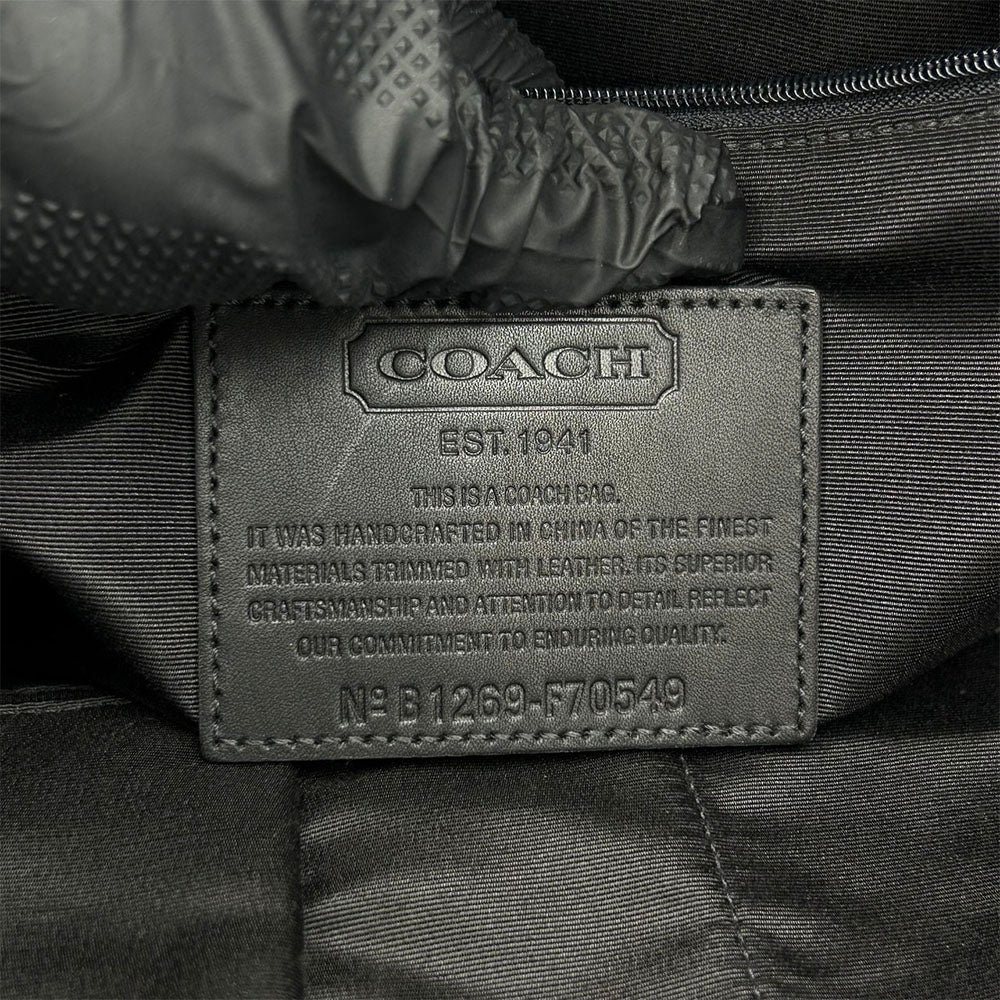 COACH Business bag F70549 Nylon, Leather black Signature mens Used Authentic