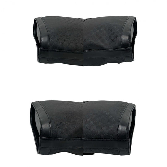 GUCCI Shoulder Bag leather black Micro GG logo Pattern Sherry line