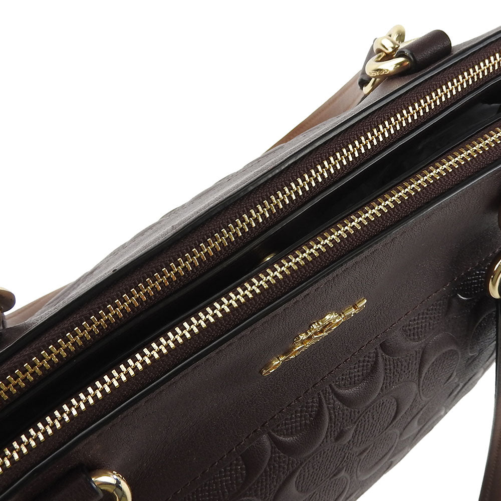 COACH Handbag F25952 leather purple Signature Women Used Authentic