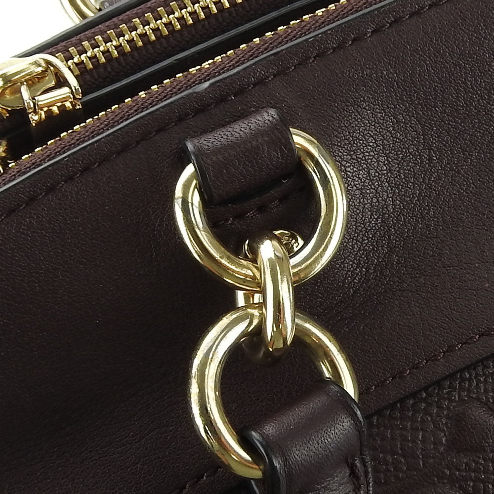 COACH Handbag F25952 leather purple Signature Women Used Authentic