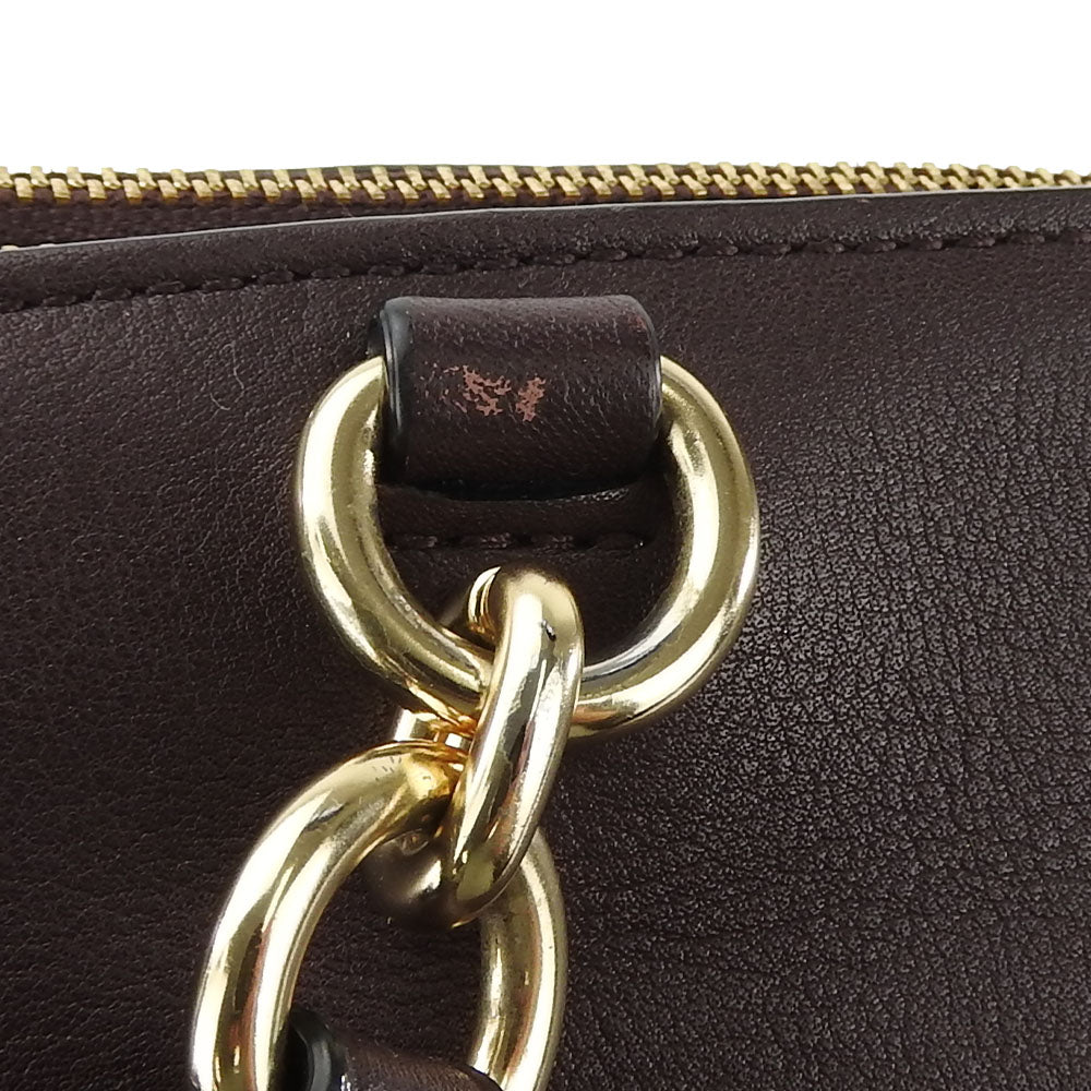 COACH Handbag F25952 leather purple Signature Women Used Authentic