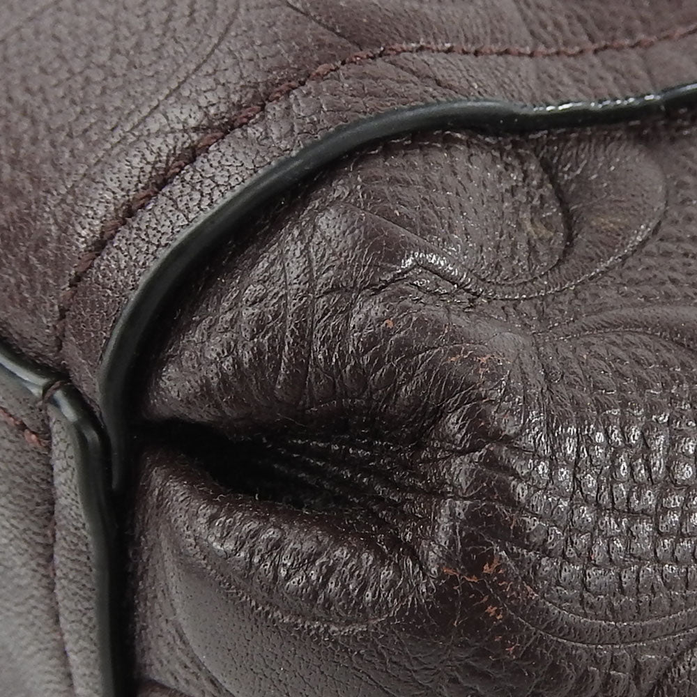 COACH Handbag F25952 leather purple Signature Women Used Authentic