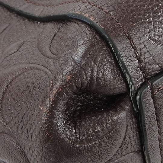 COACH Handbag F25952 leather purple Signature Women Used Authentic