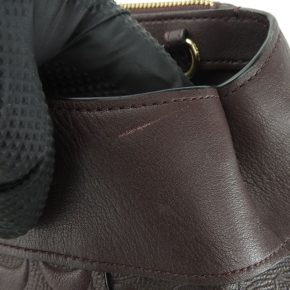 COACH Handbag F25952 leather purple Signature Women Used Authentic