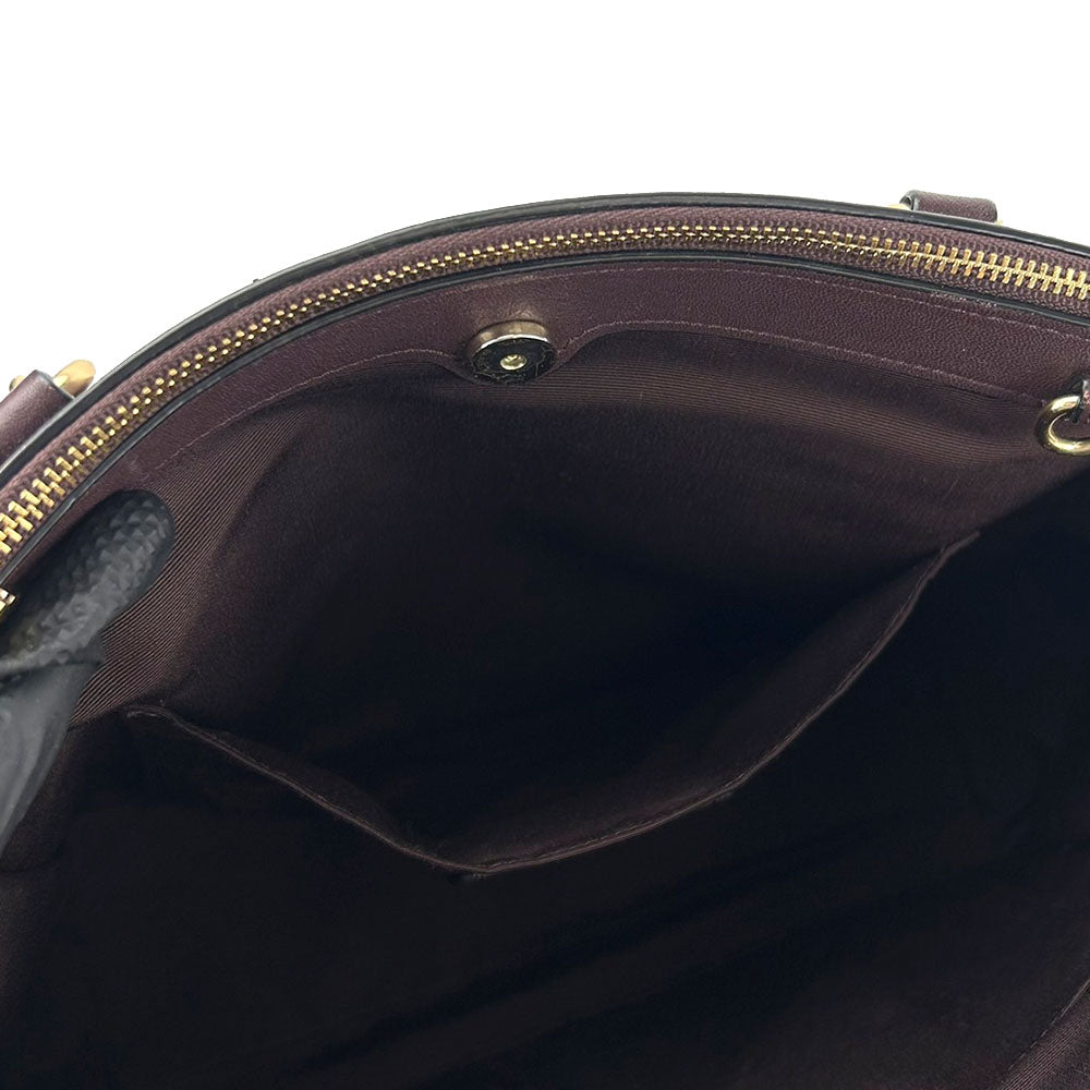 COACH Handbag F25952 leather purple Signature Women Used Authentic