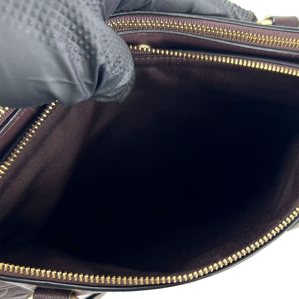 COACH Handbag F25952 leather purple Signature Women Used Authentic