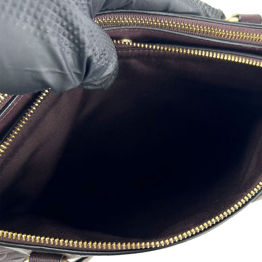 COACH Handbag F25952 leather purple Signature Women Used Authentic