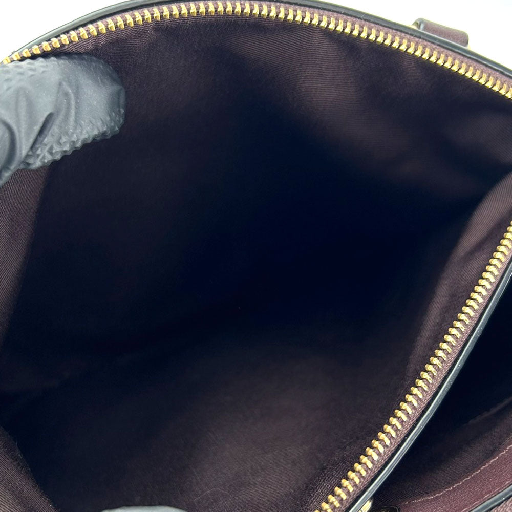 COACH Handbag F25952 leather purple Signature Women Used Authentic