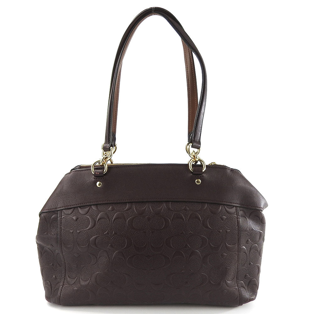 COACH Handbag F25952 leather purple Signature Women Used Authentic