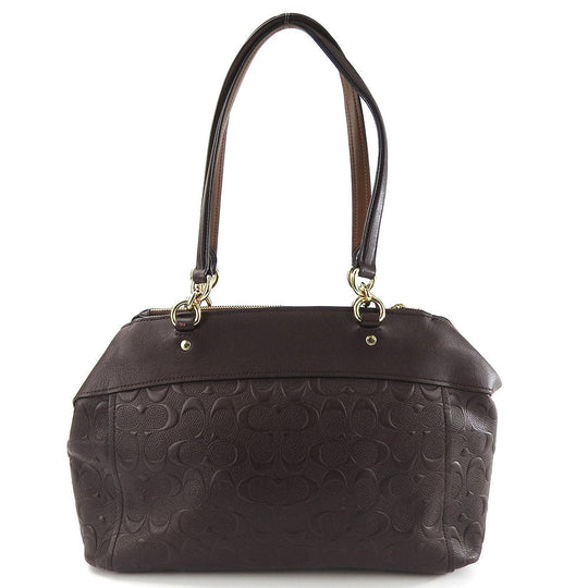 COACH Handbag F25952 leather purple Signature Women Used Authentic