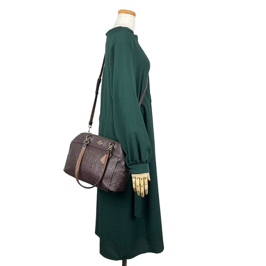 COACH Handbag F25952 leather purple Signature Women Used Authentic