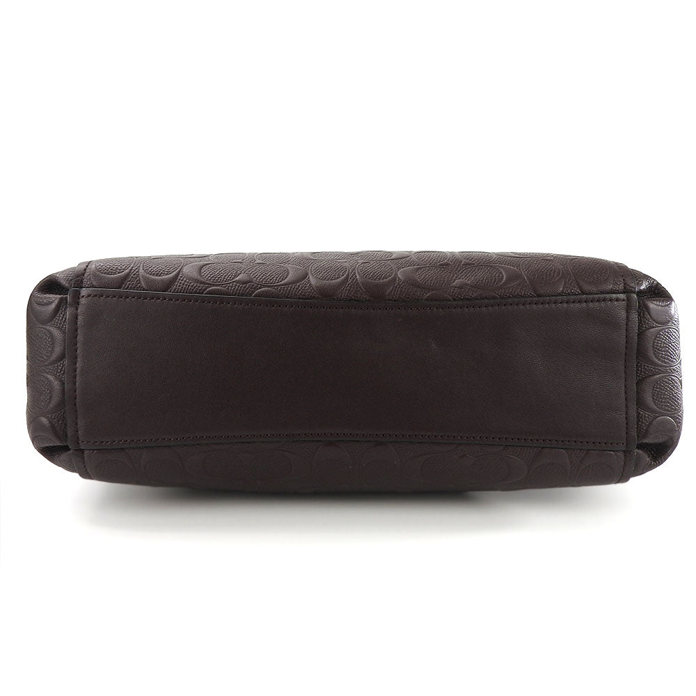 COACH Handbag F25952 leather purple Signature Women Used Authentic