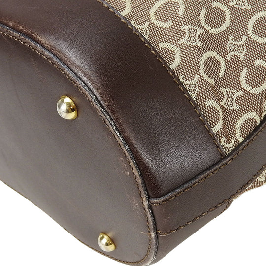 CELINE Tote Bag Canvas, Leather beige Sulky Women Used Authentic