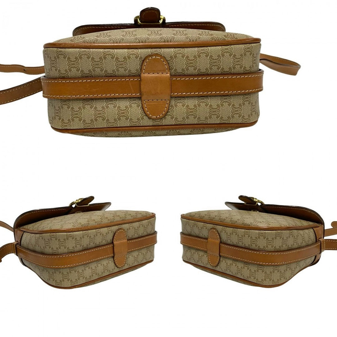CELINE Shoulder Bag leather beige
